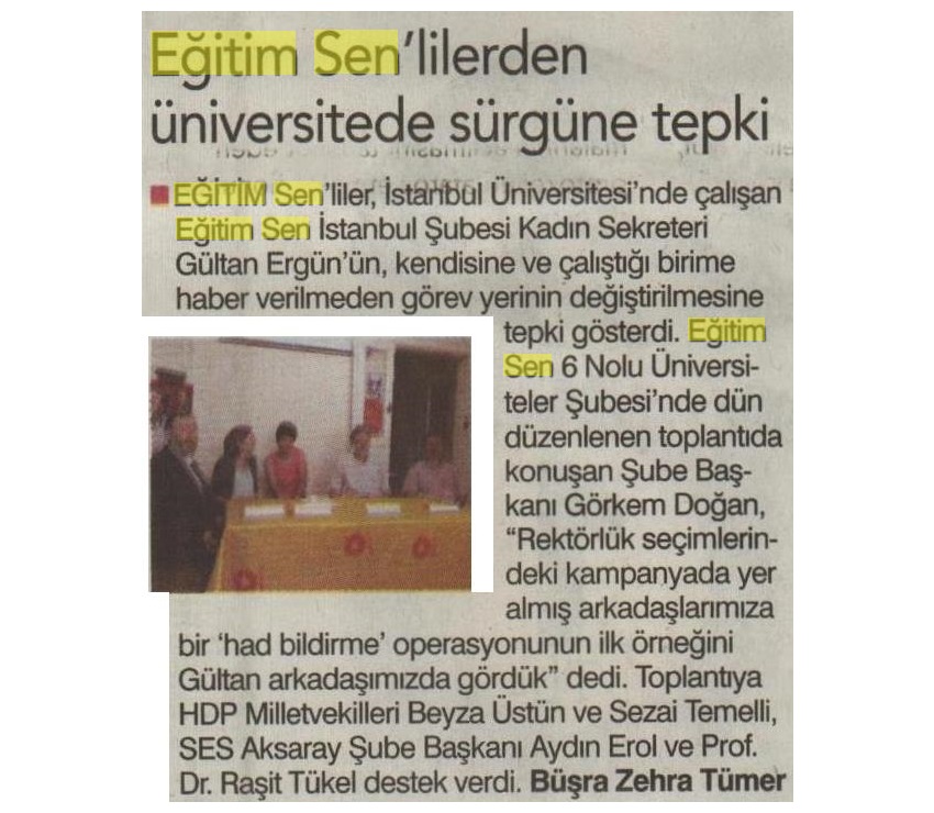 Eğitim Sen'lilerden Üniversitede Sürgüne Tepki - Birgün