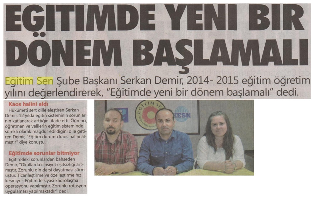 Eğitimde Yeni Bir Dönem Başlamalı - Eskişehir Sakarya Gazetesi