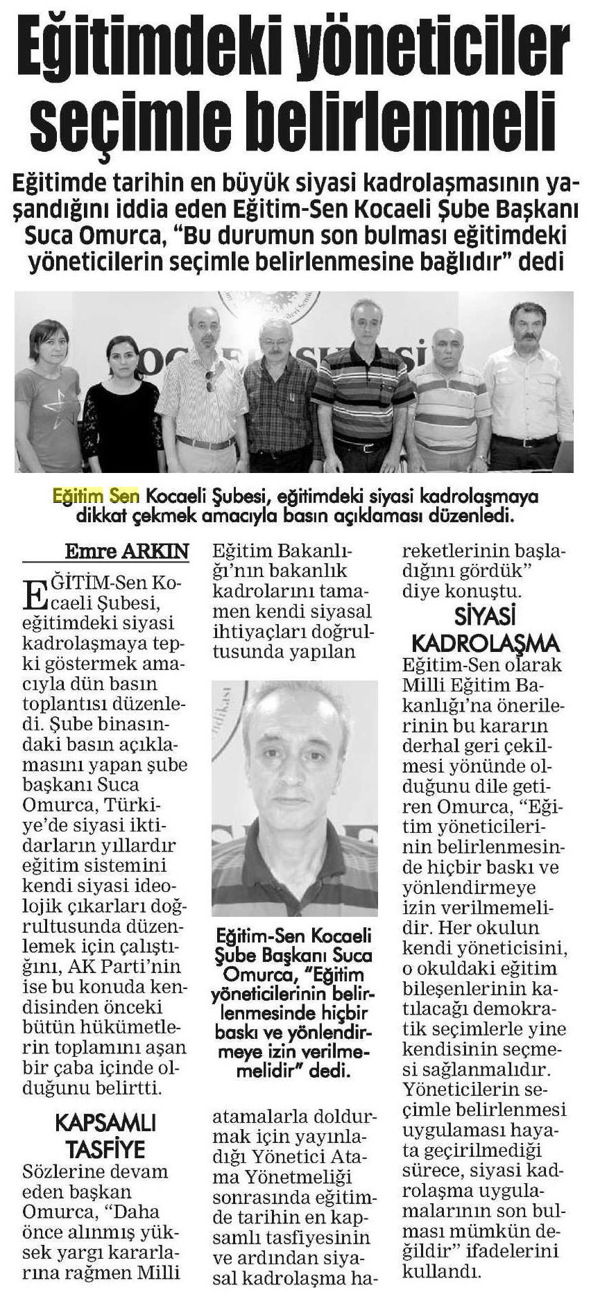 Eğitimdeki Yöneticiler Seçimle Belirlenmeli - Kocaeli Demokrat