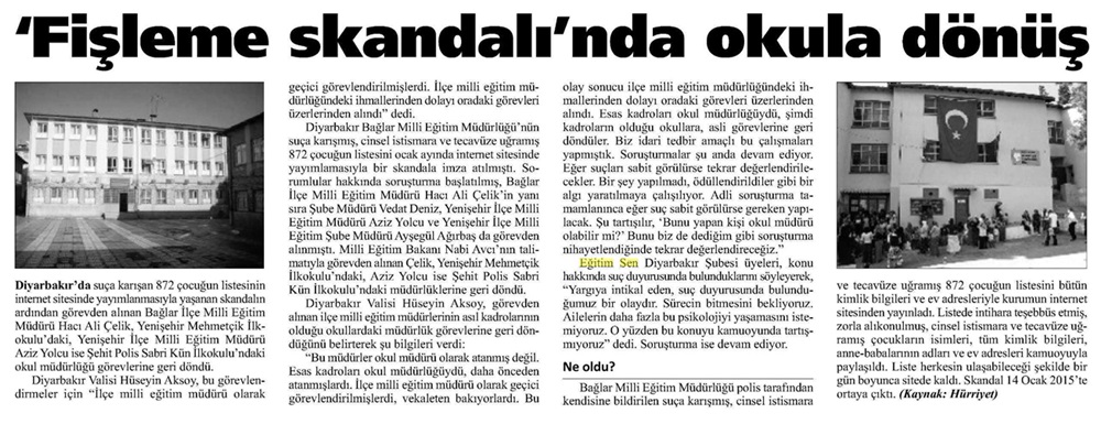 'Fişleme Skandalı'nda Okula Dönüş - Diyarbakır Özgür Haber