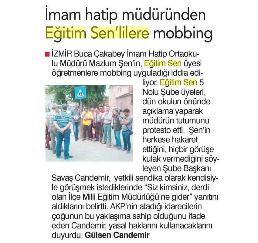 İmam Hatip Müdüründen Eğitim Sen'lilere Mobbing - Birgün