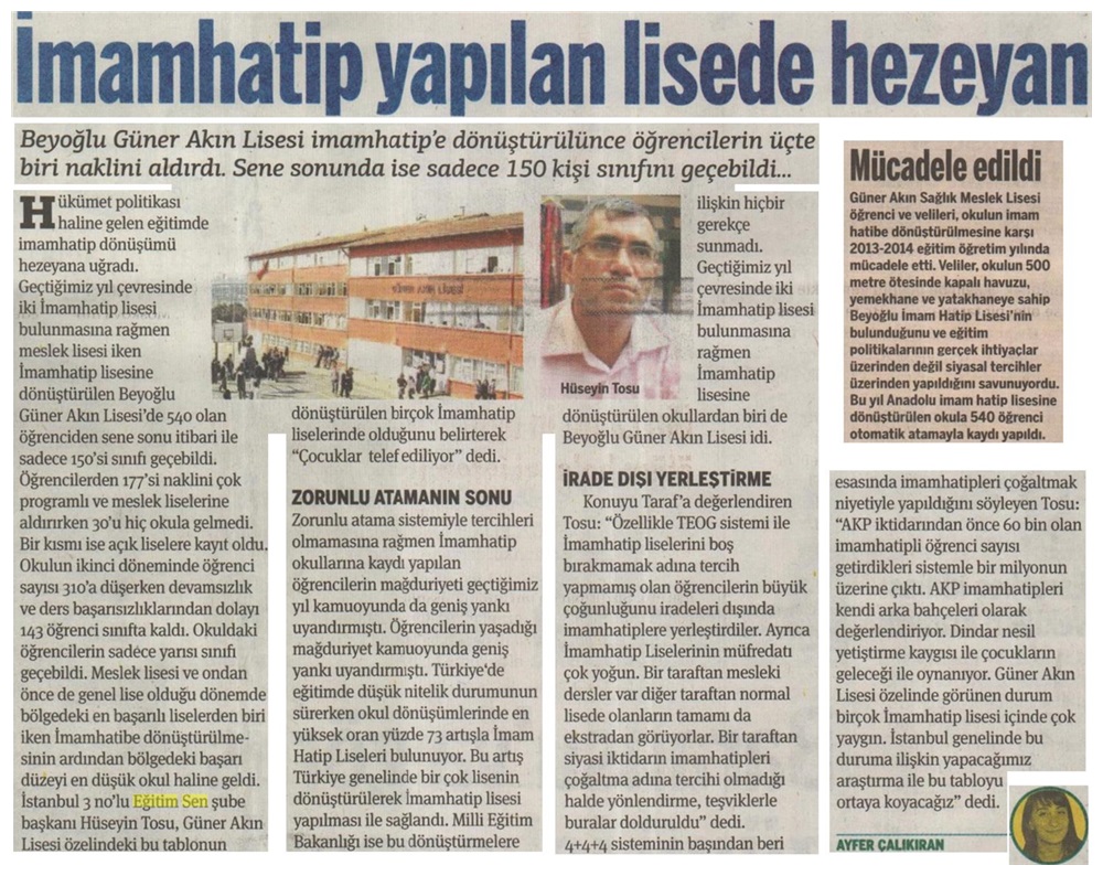İmam Hatip Yapılan Lisede Hezeyan - Taraf