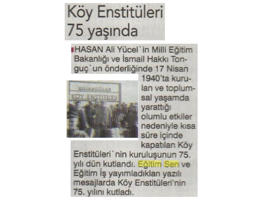 Köy Enstitüleri 75 Yaşında - Birgün