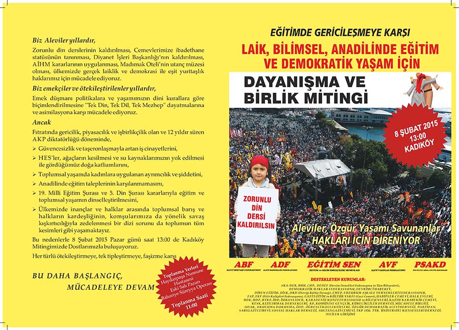Laik, Bilimsel, Anadilinde Eğitim ve Demokratik Yaşam İçin 8 Şubat'ta Kadıköy'deyiz!