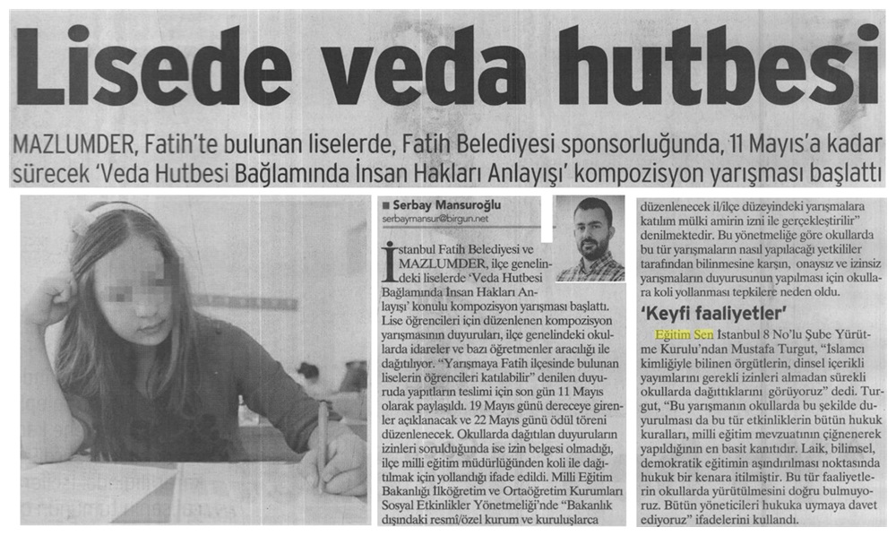 Lisede Veda Hutbesi Yarışması - Birgün