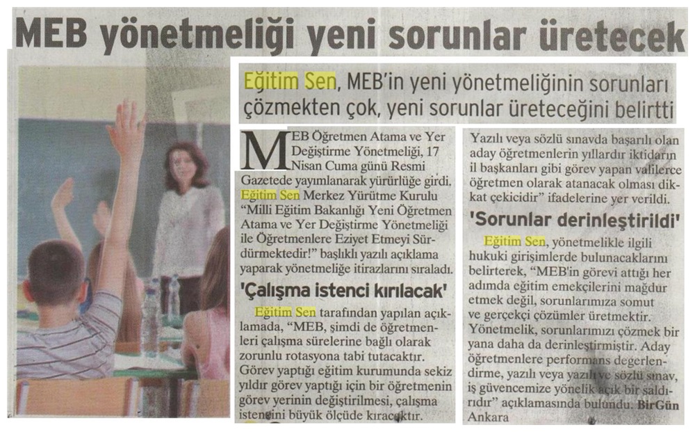 MEB Yönetmeliği Yeni Sorunlar Üretecek - Birgün