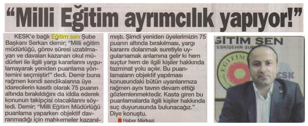 'Milli Eğitim Ayrımcılık Yapıyor' - İstikbal (Eskişehir)