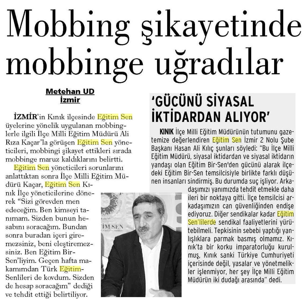 Mobbing Şikayetinde Mobbinge Uğradılar - Evrensel