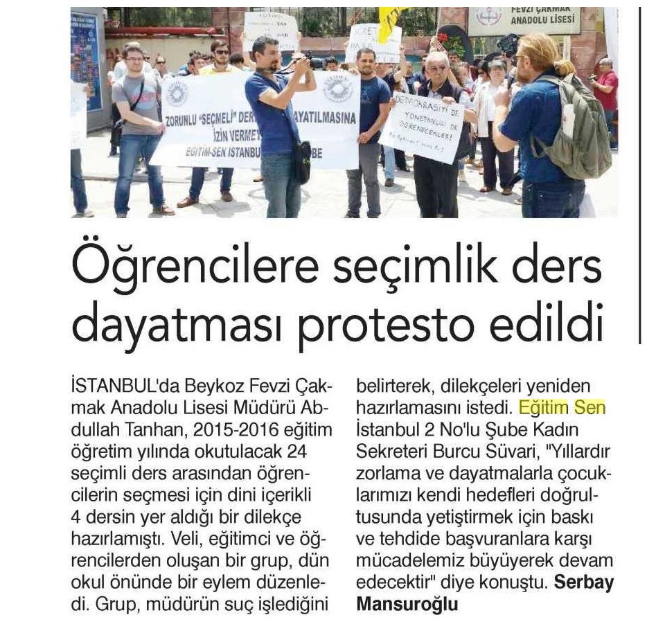 Öğrencilere Seçimlik Ders Protesto Edildi - Birgün