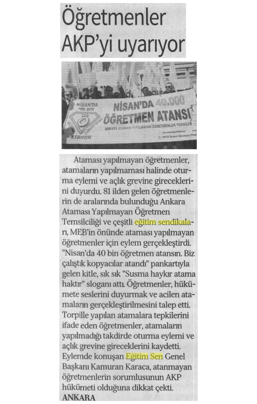 Öğretmenler AKP'yi Uyardı - Özgür Gündem