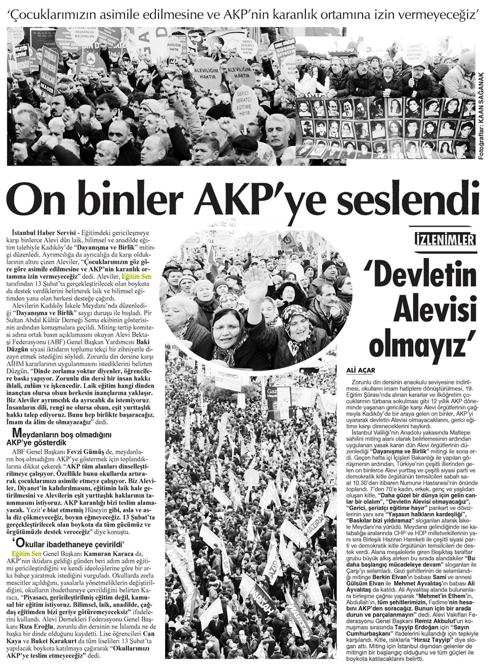 On Binler AKP'ye Seslendi - Cumhuriyet