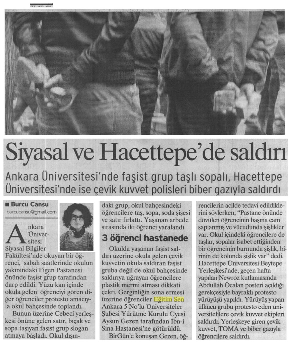 Siyasal ve Hacettepe'de Saldırı - Birgün