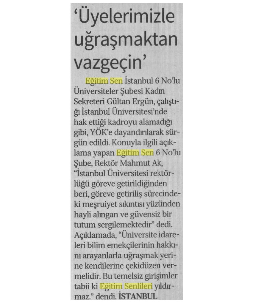 'Üyelerimizle Uğraşmaktan Vazgeçin' - Özgür Gündem