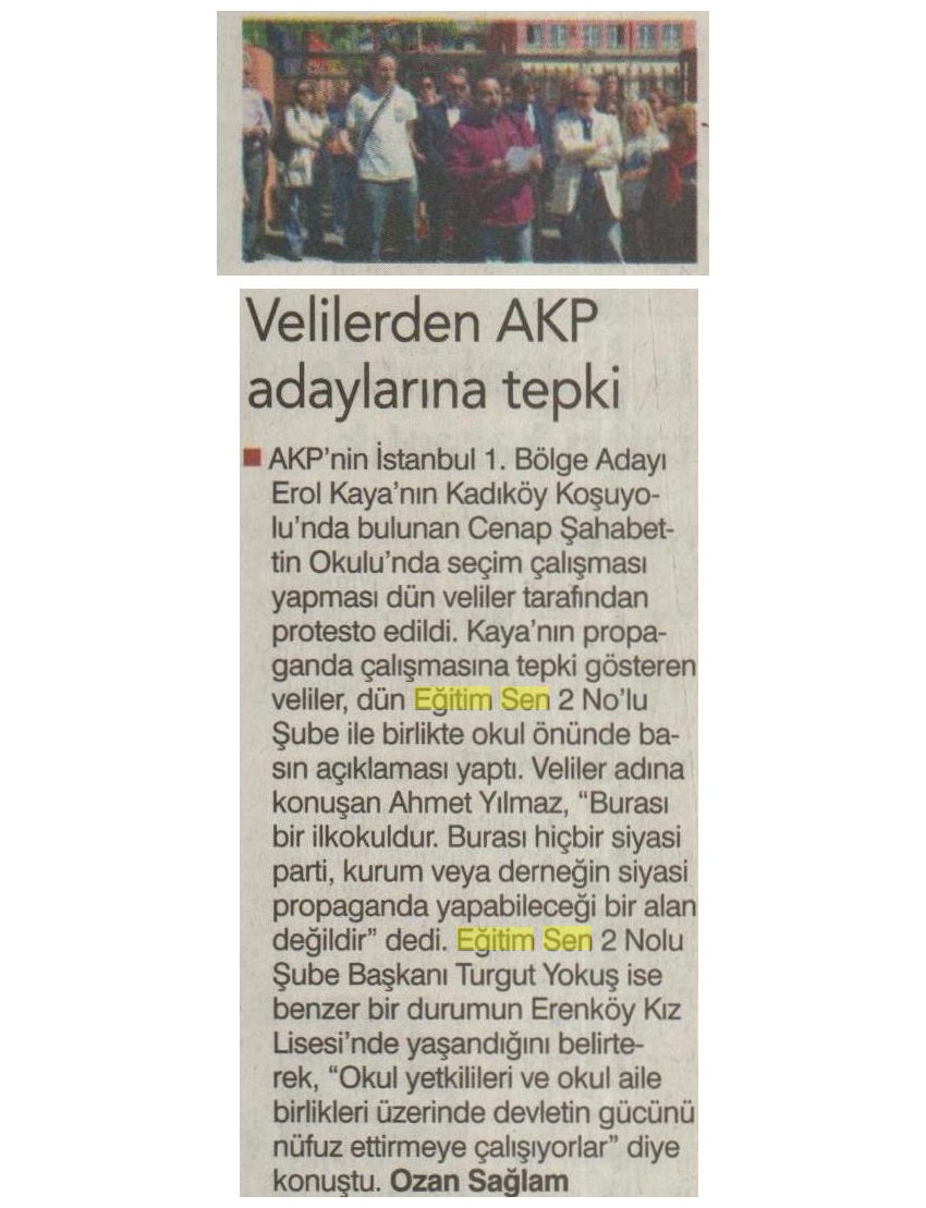 Velilerden AKP Adaylarına Tepki - Birgün
