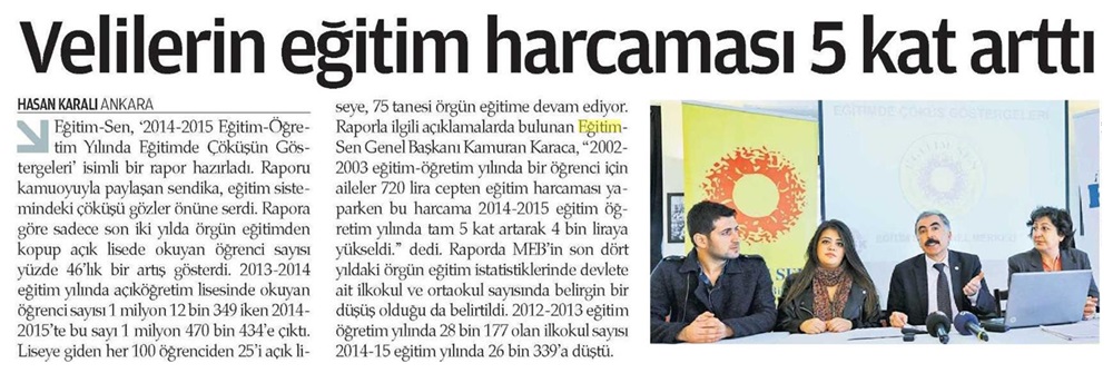 Velilerin Eğitim Harcaması 5 Kat Arttı - Zaman