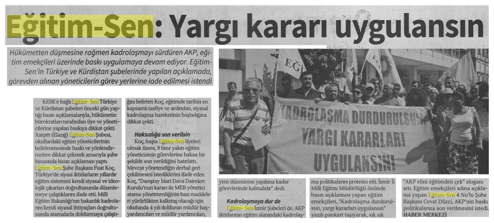 Yargı Kararı Uygulansın - Özgür Gündem