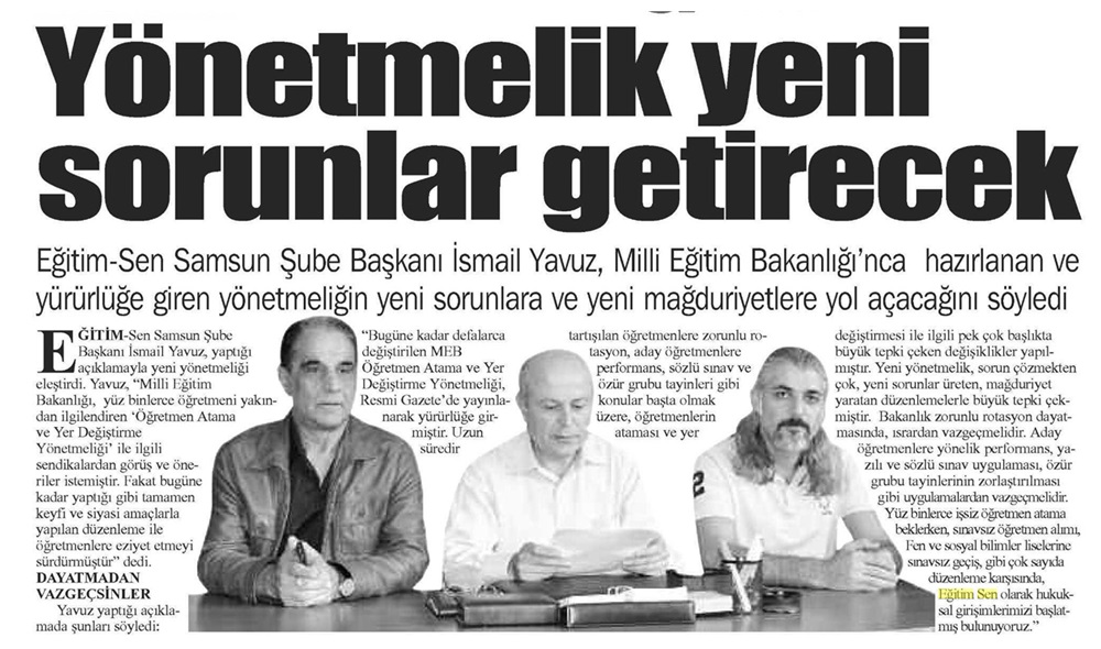 Yönetmelik Yeni Sorunlar Getirecek - Haber (Samsun)