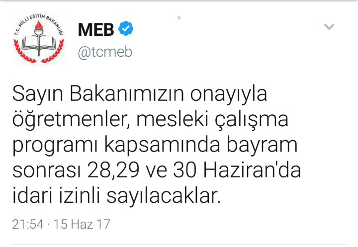 Talebimiz Karşılık Buldu! Seminer Döneminin Son 3 Günü Öğretmenler İdari İzinli Sayılacaklar!