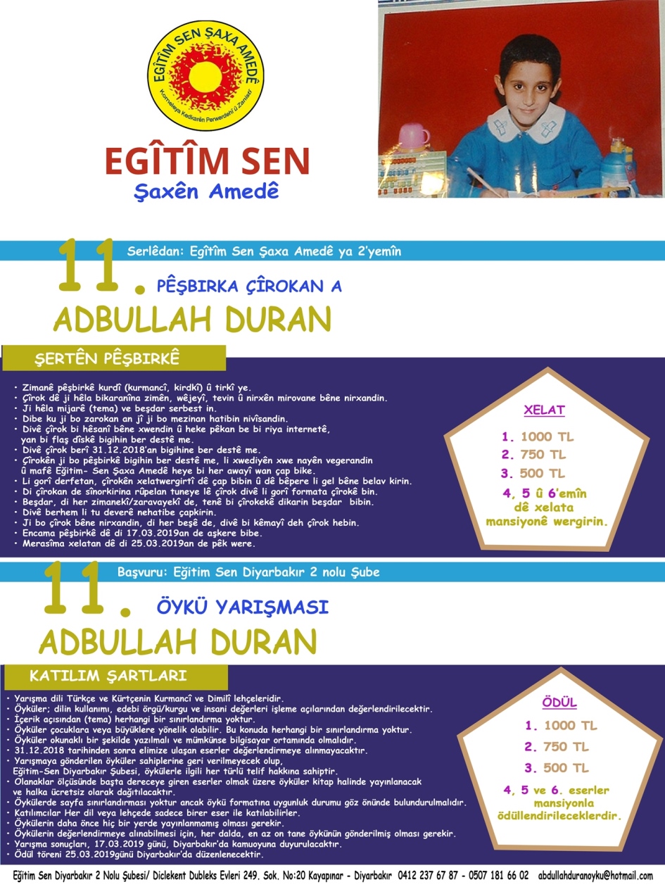 11. Abdullah Duran Öykü Yarışması Başladı