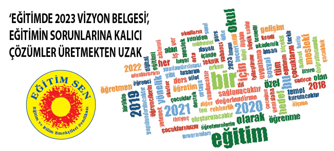 Mili Eğitim Bakanlığı'nın "Eğitimde 2023 Vizyon Belgesi" Eğitimin Sorunlarına Kalıcı Çözümler Üretmekten Uzaktır!
