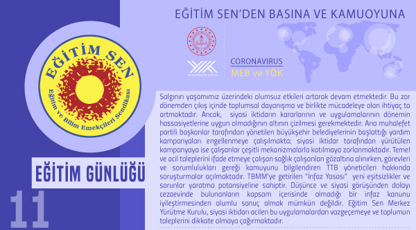 Eğitim Sen’den Basına ve Kamuoyuna / Eğitim Günlüğü 11