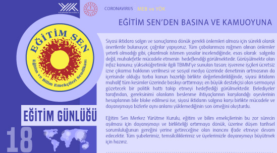 Eğitim Sen’den Basına ve Kamuoyuna / Eğitim Günlüğü 18