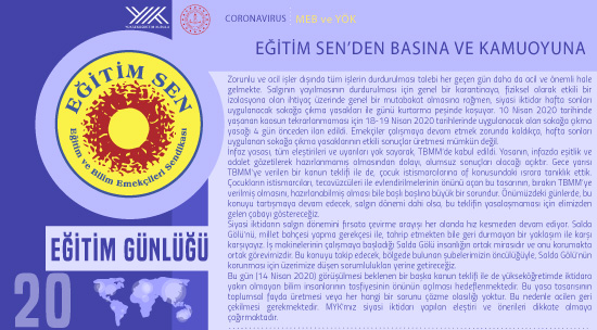 Eğitim Sen’den Basına ve Kamuoyuna / Eğitim Günlüğü 20