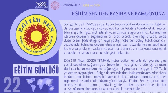 Eğitim Sen’den Basına ve Kamuoyuna / Eğitim Günlüğü 22