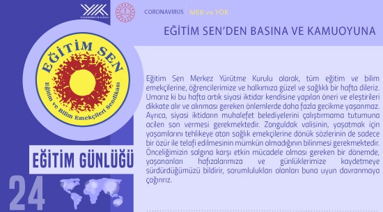 Eğitim Sen’den Basına ve Kamuoyuna / Eğitim Günlüğü 24