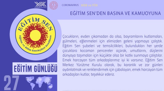 Eğitim Sen’den Basına ve Kamuoyuna / Eğitim Günlüğü 27