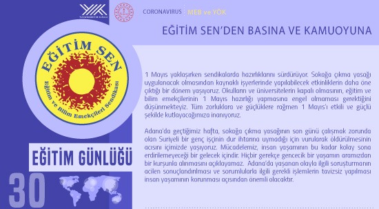 Eğitim Sen’den Basına ve Kamuoyuna / Eğitim Günlüğü 30