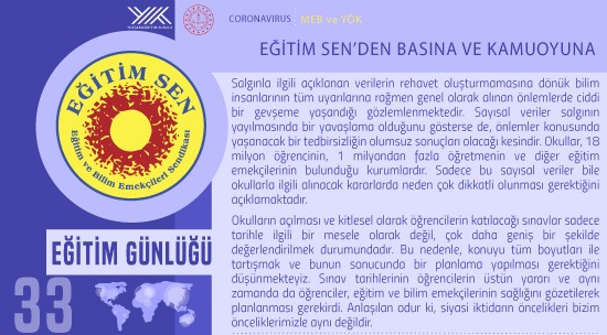 Eğitim Sen’den Basına ve Kamuoyuna / Eğitim Günlüğü 33