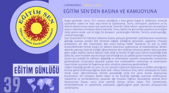Eğitim Sen’den Basına ve Kamuoyuna / Eğitim Günlüğü 39