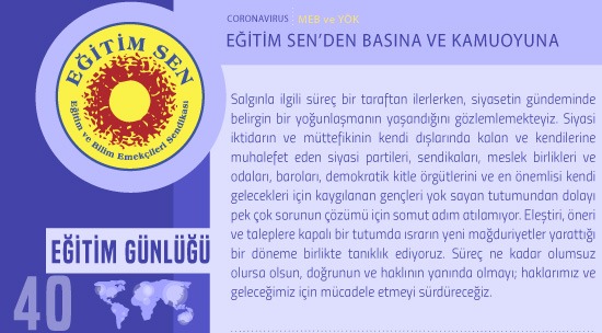 Eğitim Sen’den Basına ve Kamuoyuna / Eğitim Günlüğü 40
