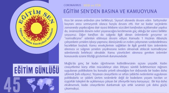 Eğitim Sen’den Basına ve Kamuoyuna / Eğitim Günlüğü 45