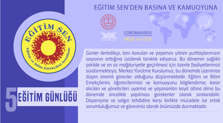 Eğitim Sen’den Basına ve Kamuoyuna / Eğitim Günlüğü 5