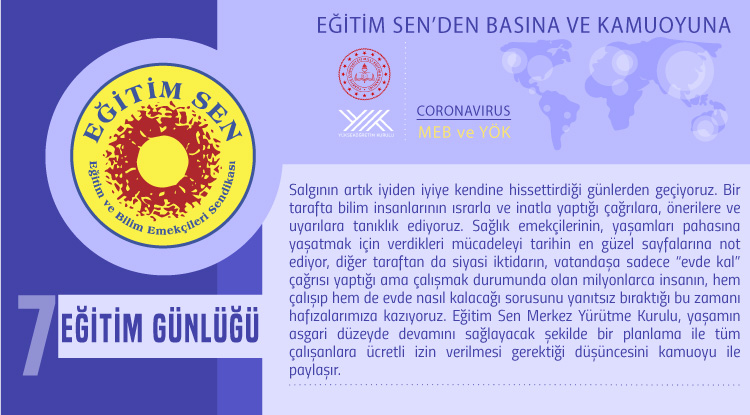 Eğitim Sen’den Basına ve Kamuoyuna / Eğitim Günlüğü 7