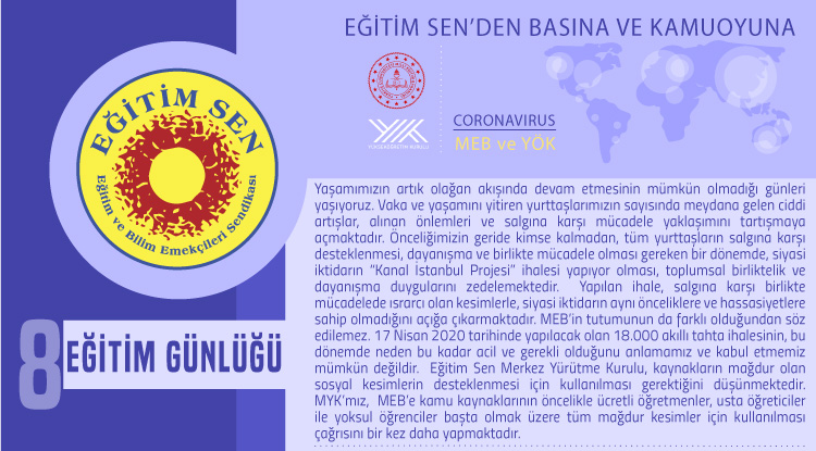 Eğitim Sen’den Basına ve Kamuoyuna / Eğitim Günlüğü 8
