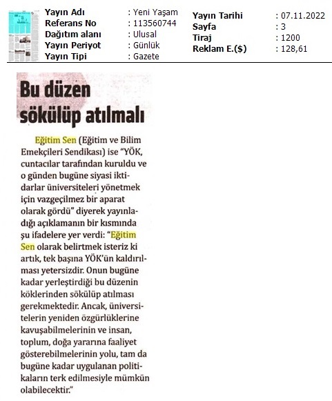 Bu Düzen Sökülüp Atılmalı / Yeni Yaşam