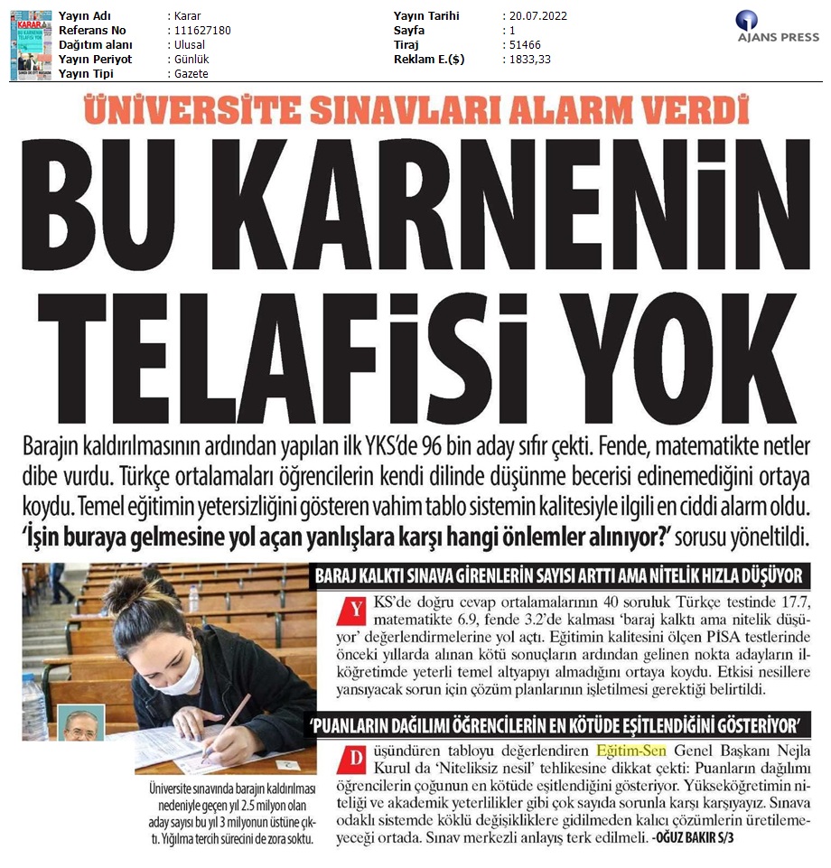 Bu Karnenin Telafisi Yok / Karar