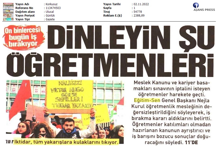 Dinleyin Şu Öğretmenleri / Korkusuz