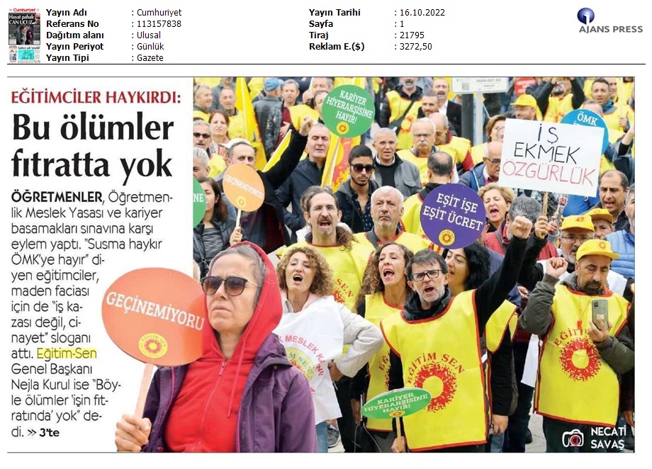 Eğitimciler Haykırdı: Bu Ölümler Fıtratta Yok / Cumhuriyet