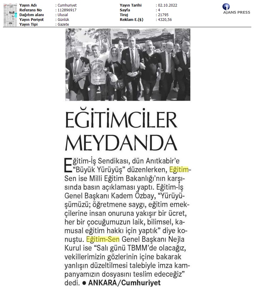 Eğitimciler Meydanda / Cumhuriyet