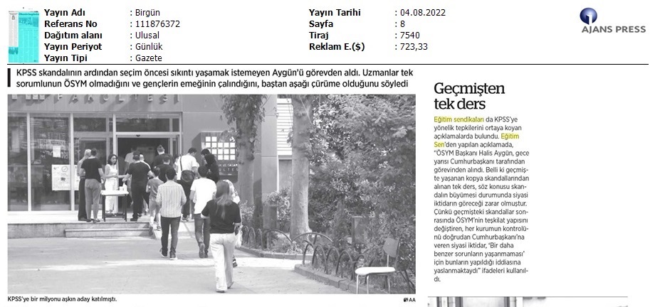 Geçmişten Tek Ders / BirGün