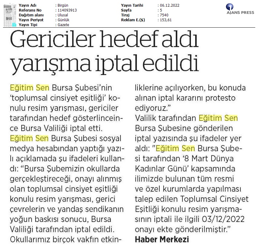Gericiler Hedef Aldı, Yarışma İptal Edildi / BirGün