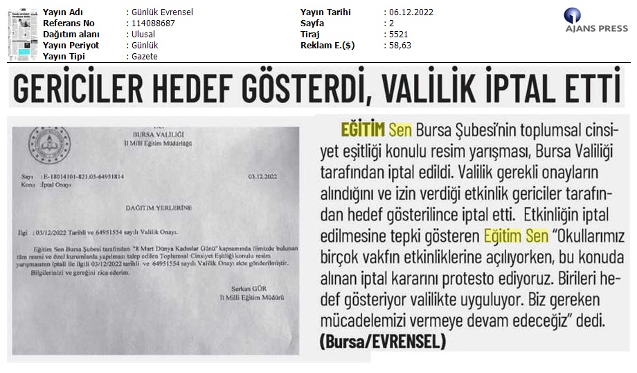 Gericiler Hedef Gösterdi, Valilik İptal Etti / Evrensel