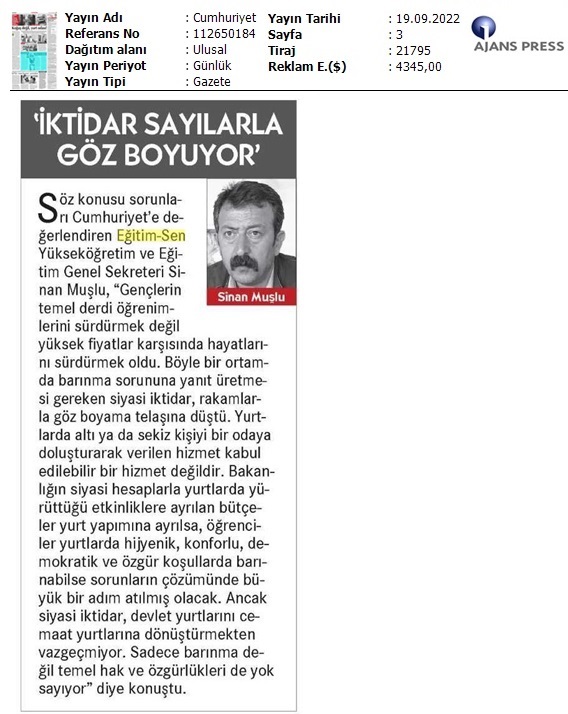 "İktidar Sayılarla Göz Boyuyor" / Cumhuriyet