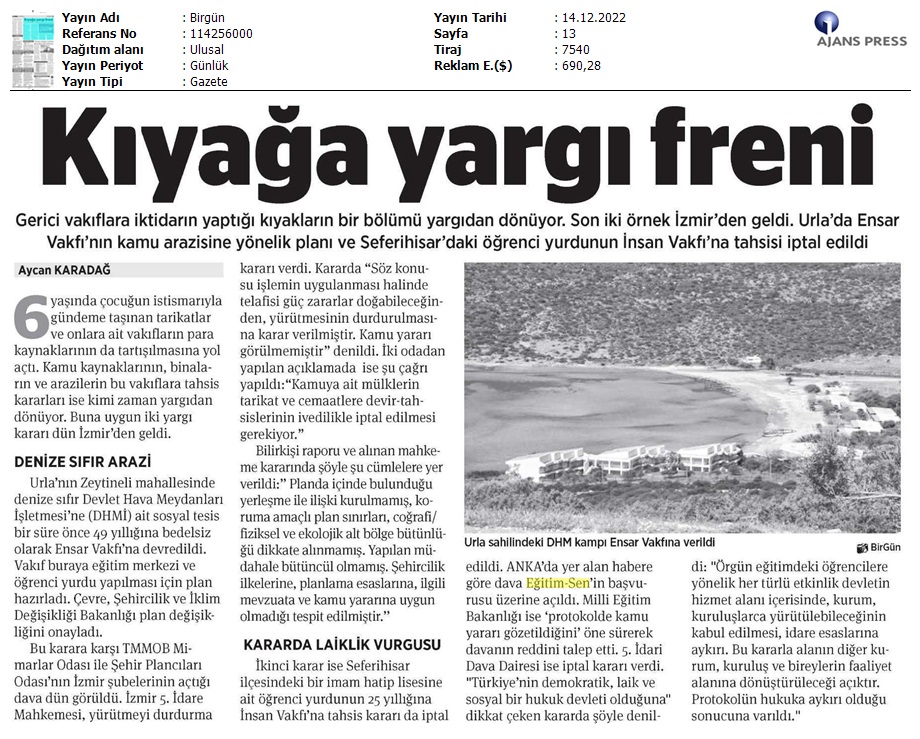 Kıyağa Yargı Freni / BirGün