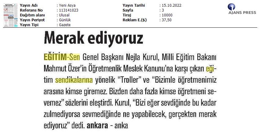 Merak Ediyoruz / Yeni Asya