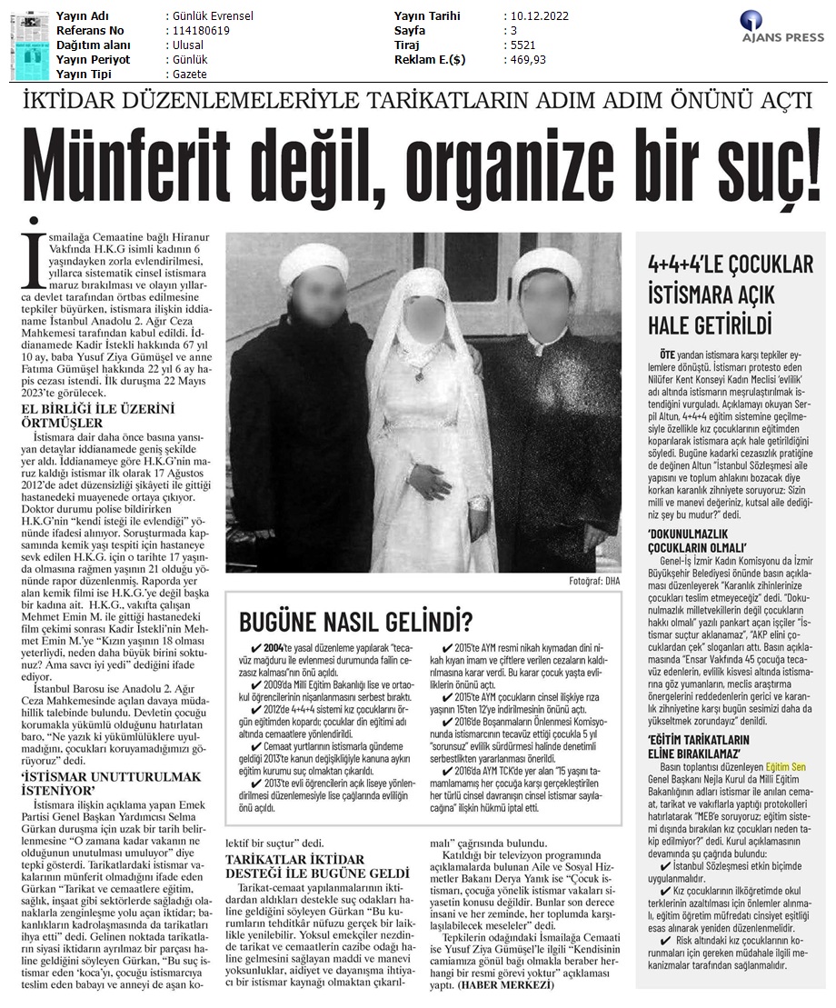 Münferit Değil, Organize Bir Suç! / Evrensel